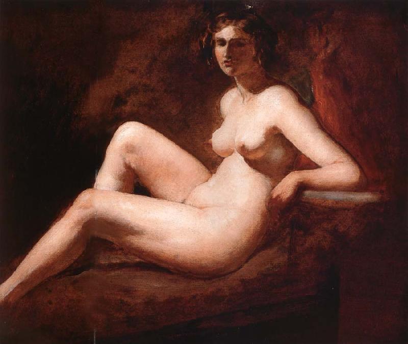 William Etty Reclining Femal Nude with Her Arm on a ledge oil painting picture